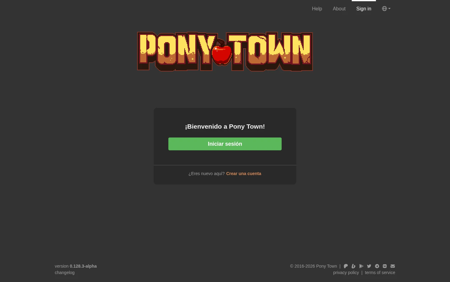 Pony Town 页面快照